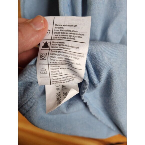 Carhartt Denim Shirt Men Large Blue Button Down Long Sleeve Casual Relaxed Fit - Picture 4 of 14